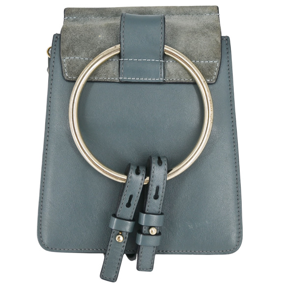 Chloe Blue Slate Faye Small Leather Bracelet Bag - Picture 2 of 16